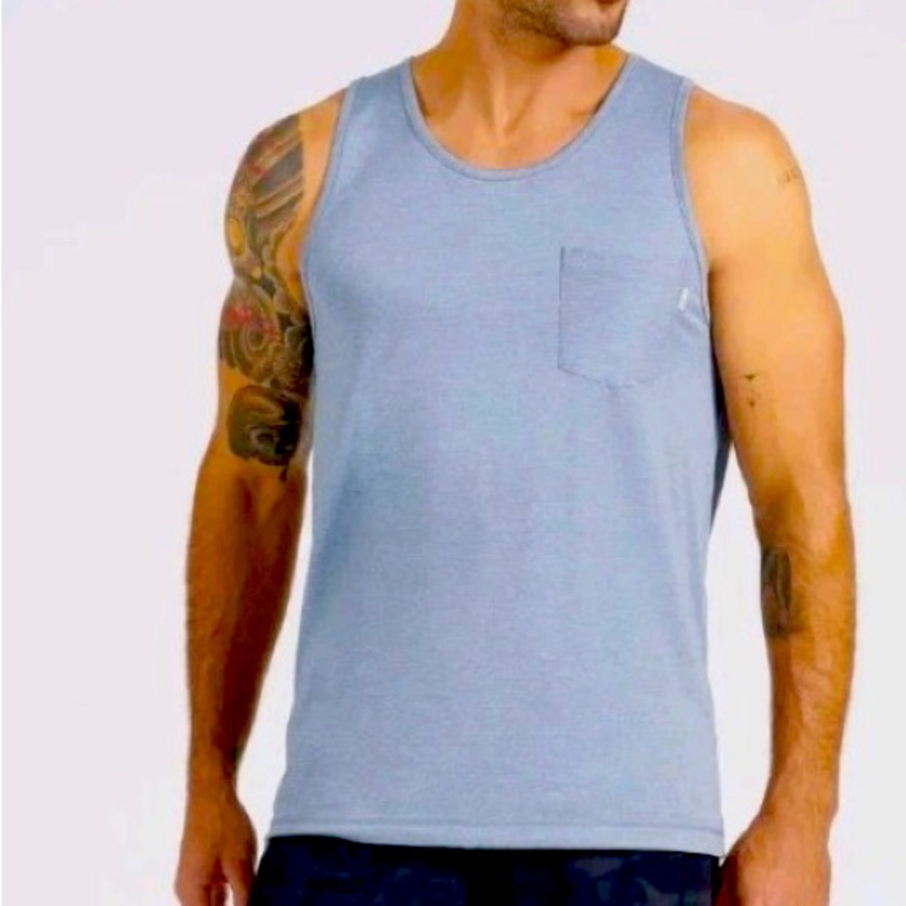 Vuori Tradewind Performance Tank Top Cloud Grey Stretch Pocket